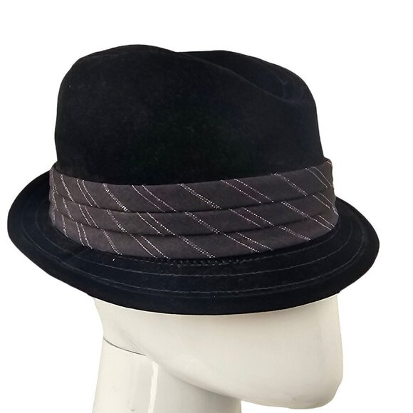 Christys Crown Velvet Fedora by Tony Merenda Mens L Brown Striped Band Vintage - Picture 2 of 10
